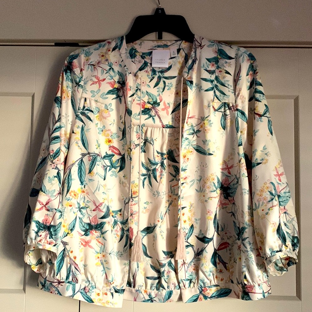 Lauren Conrad Floral Bomber Jacket